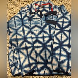 Patagonia Blue Tie dye Diamond Dancer Synchilla Jacket Sweatshirt Size Large